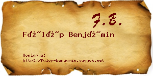Fülöp Benjámin névjegykártya