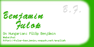 benjamin fulop business card