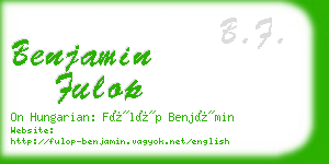 benjamin fulop business card